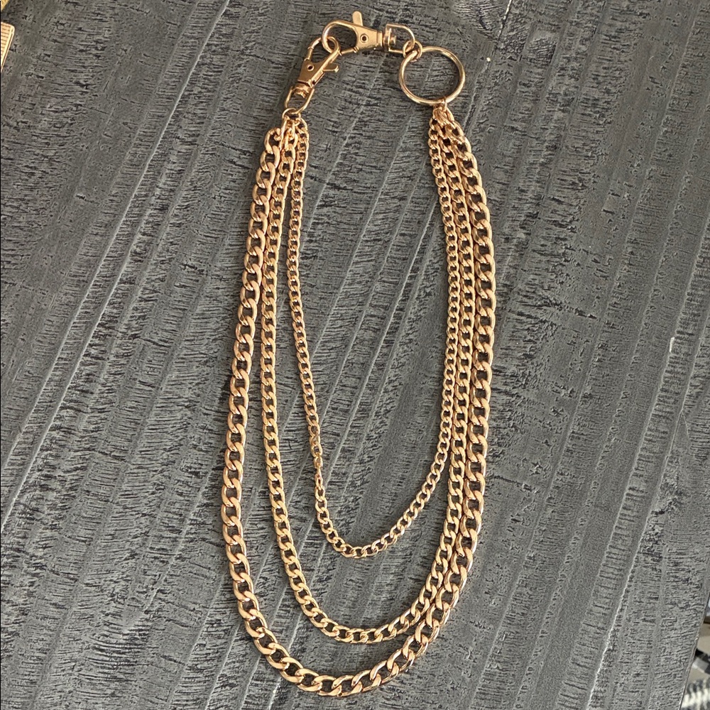 Gold-tone Cuban Layered Necklace-Chunky Curb Chain Statement Jewelry